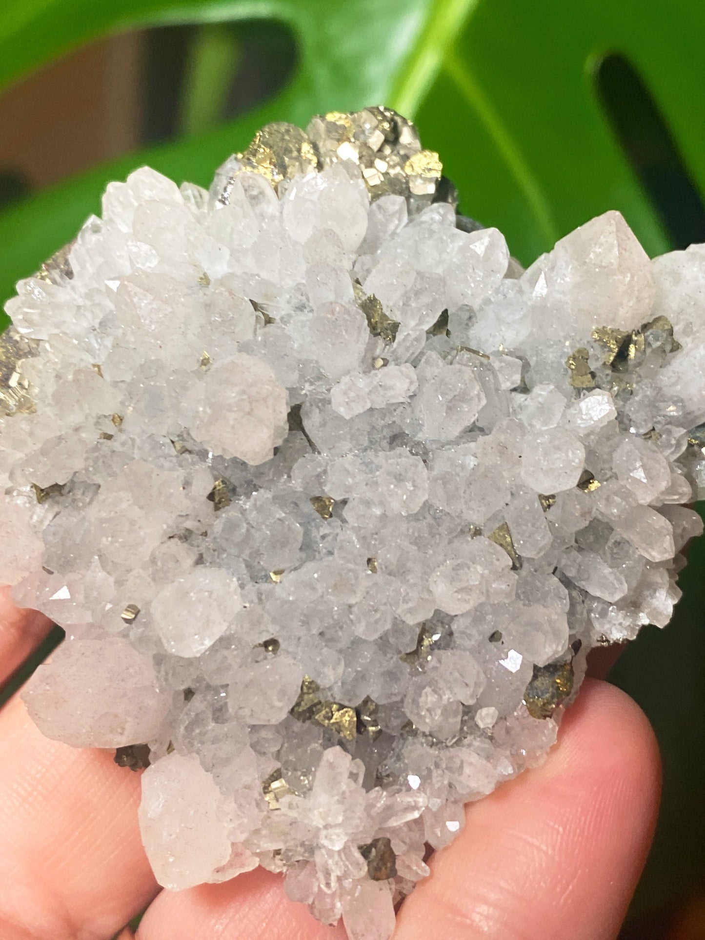Unique Quartz Pyrite Crystal Cluster with Chrysocolla Specimen 6x6cm, 42g Raw Minerals