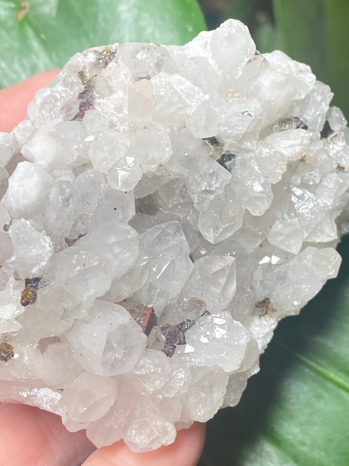 Hematite Quartz Cluster Pyrite Galena Crystal Cluster Specimen 7x7cm, 122g Raw Minerals