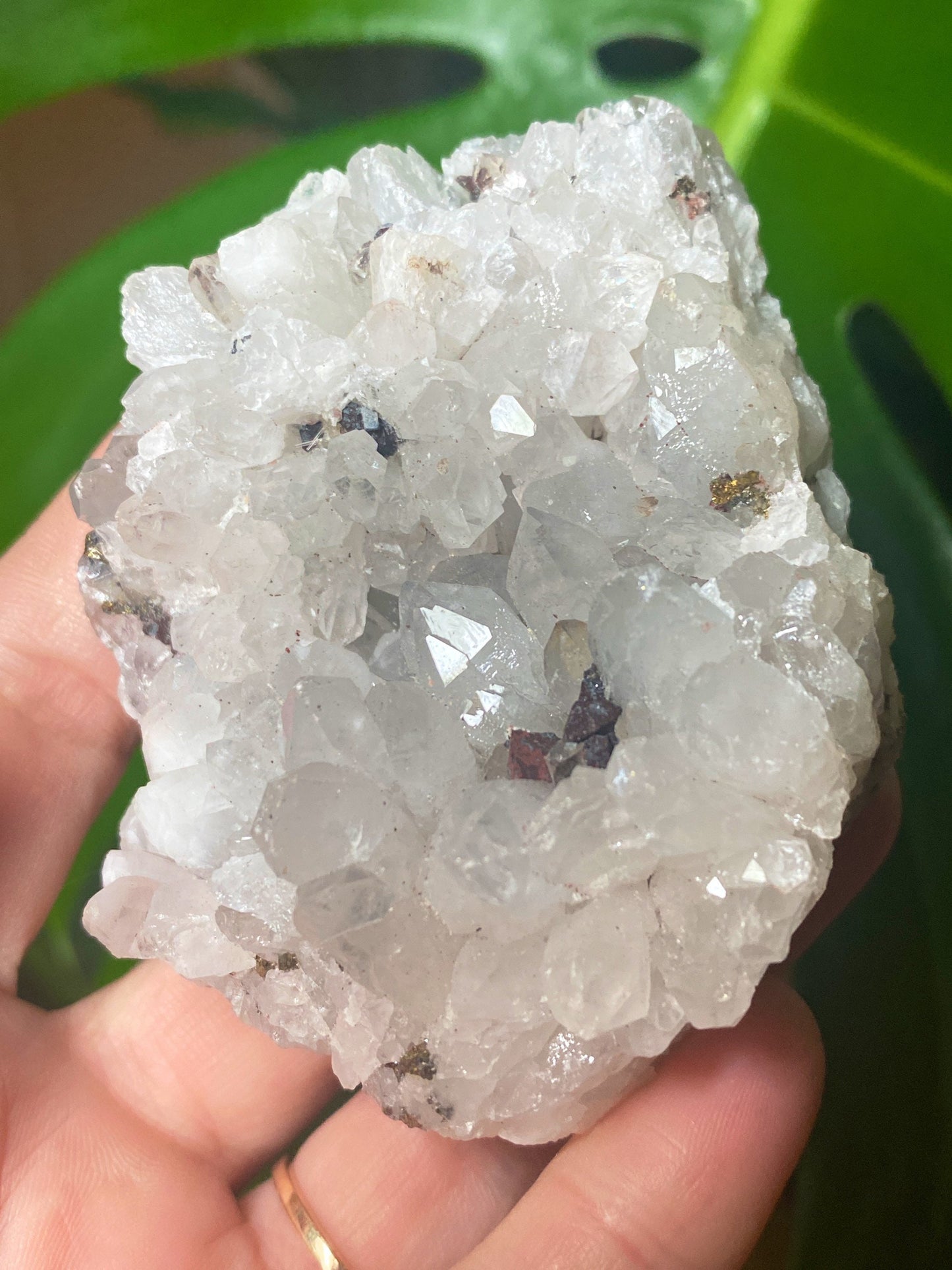 Hematite Quartz Cluster Pyrite Galena Crystal Cluster Specimen 7x7cm, 122g Raw Minerals