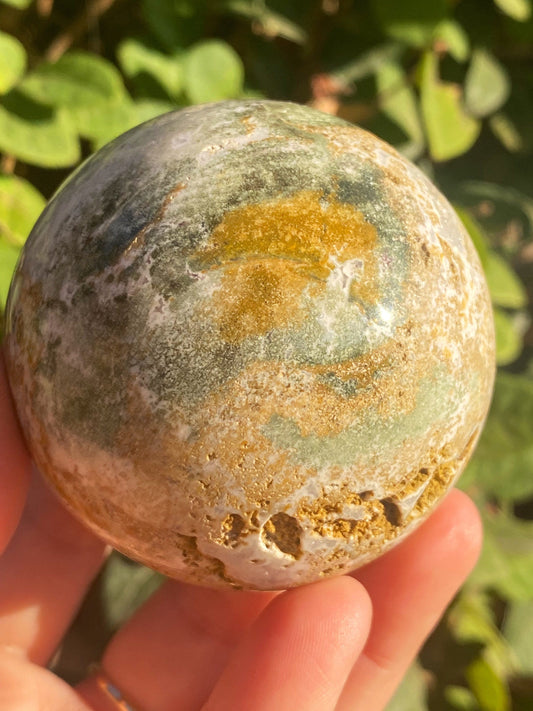 Caribbean Calcite Sphere ~ Polished Natural Stone Crystal ~ 50mm