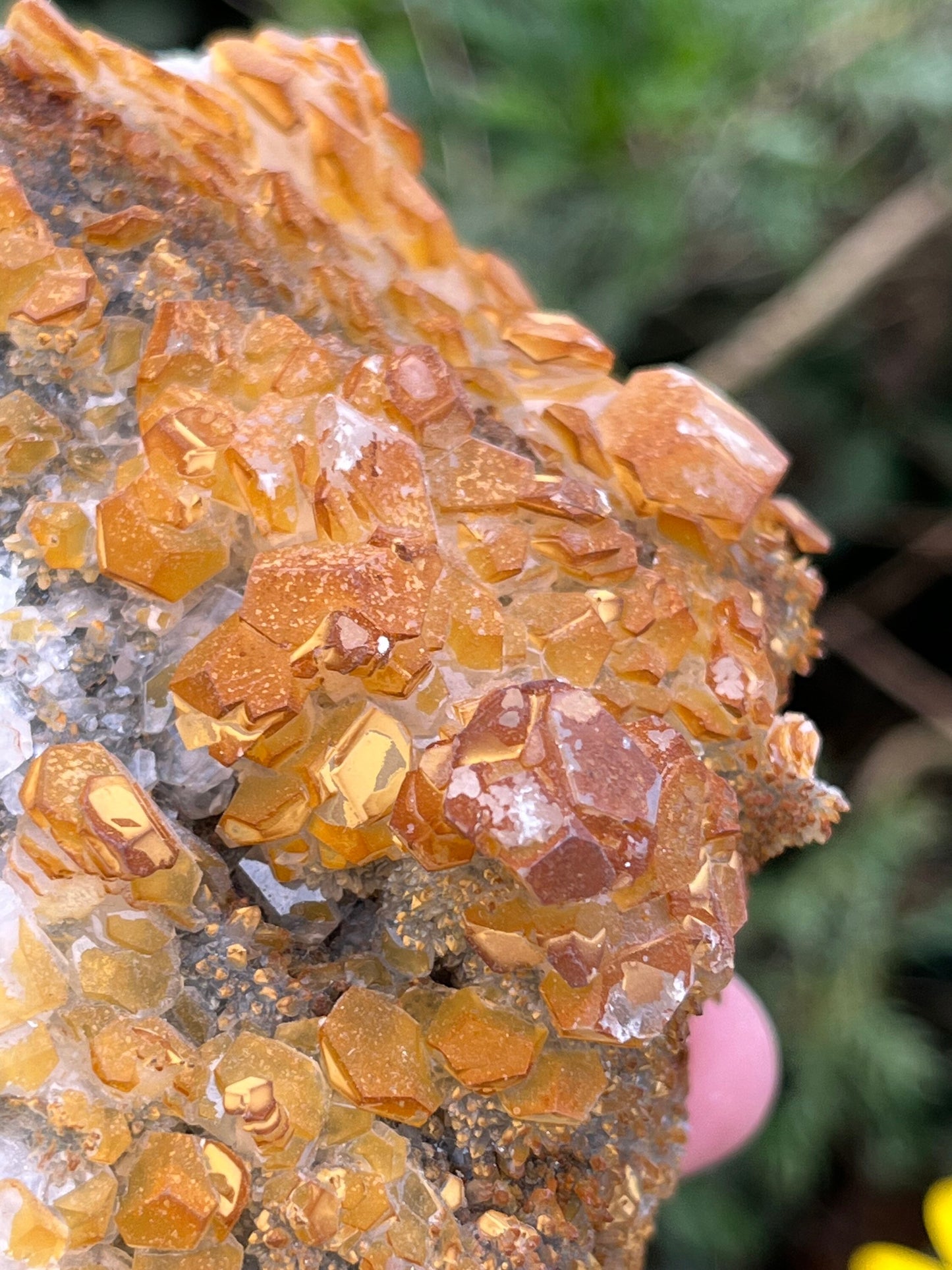 High quality orange mushroom yellow Mercedes pagoda calcite From Hubei China ~  Raw Mineral