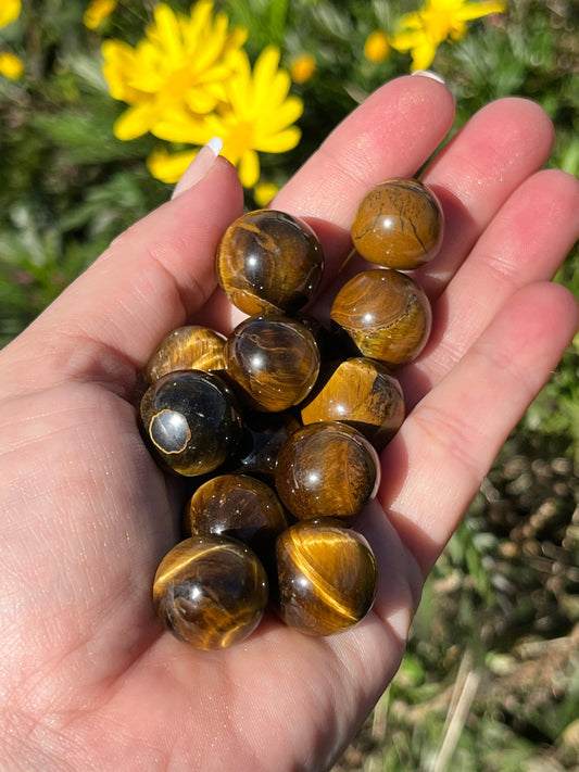 Tigers Eye Sphere Genuine Stone ~ Pocket Stones Minerals Crystals ~ Mini Crystal Sphere