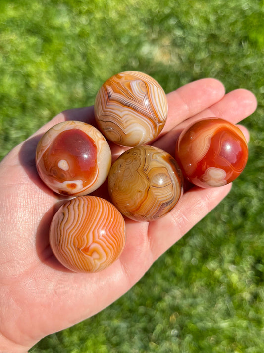 Beautiful Red Sardonyx Sphere Carnelian Sphere 30mm ~ Palm Stones Minerals Crystals ~ Protection ~ Strength ~ Happiness