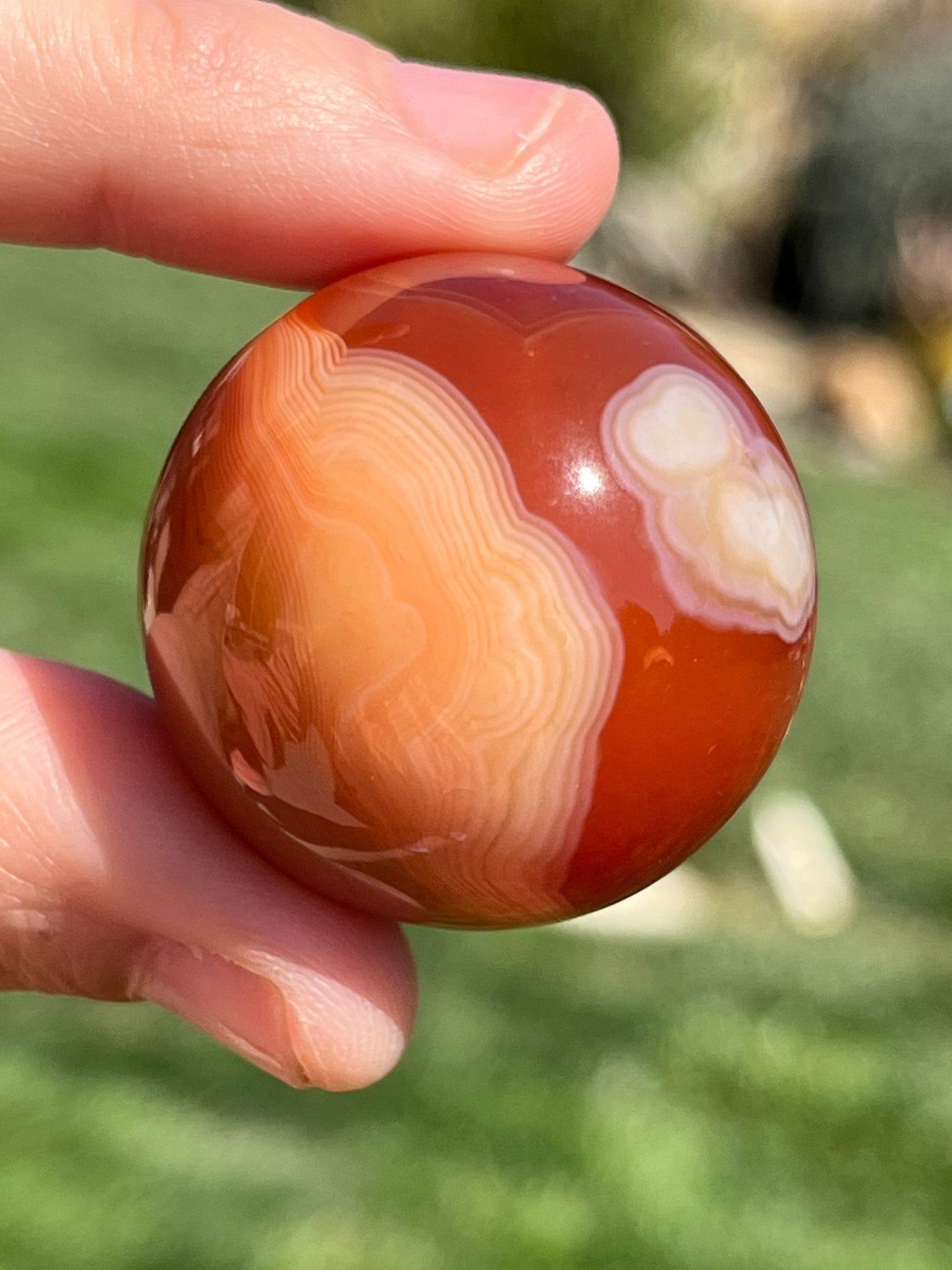 Beautiful Red Sardonyx Sphere Carnelian Sphere 30mm ~ Palm Stones Minerals Crystals ~ Protection ~ Strength ~ Happiness