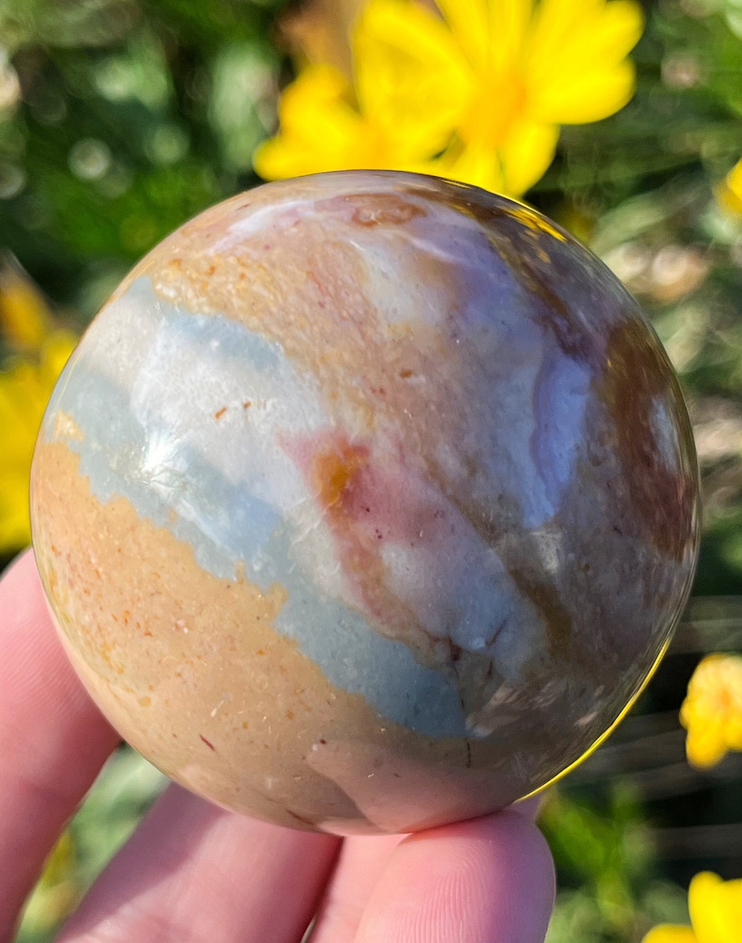 Polychrome Jasper Sphere Natural Stone Crystal Sphere ~ Polished Natural Stone Crystal ~ Decor Reiki Meditation ~ 50mm