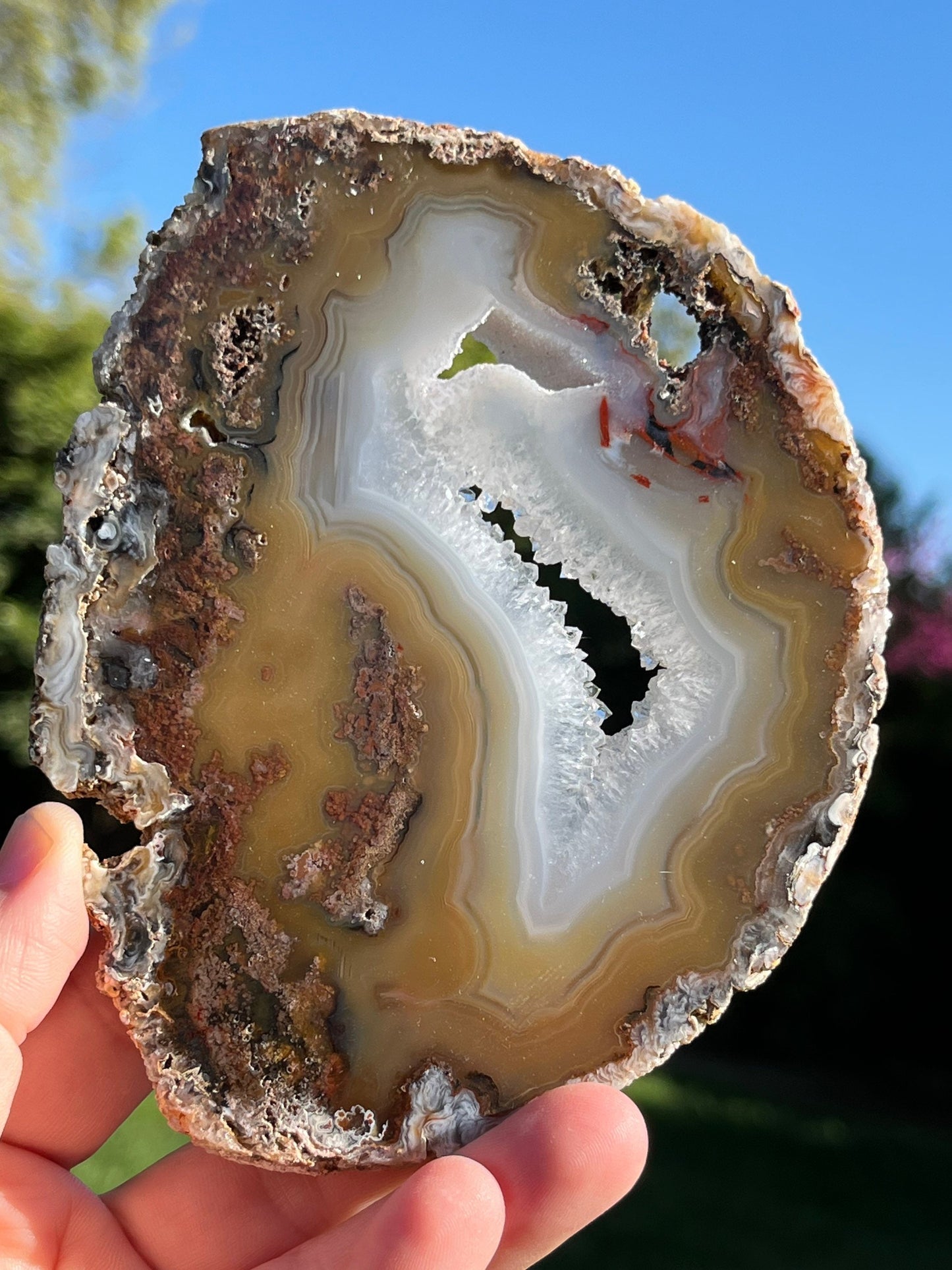 Stunning Druzy Agate Slab Slice Natural Raw Polished Minerals Crystals ~ Crystal Stone Carved Decor Display Crystal