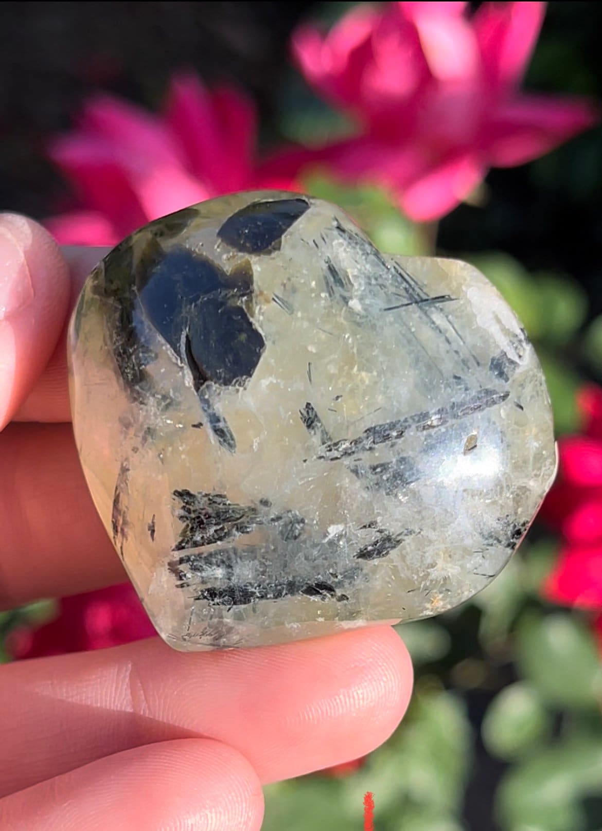 Prehnite Heart Palm Stones Natural | Heart Crystal | Prehnite Hearts