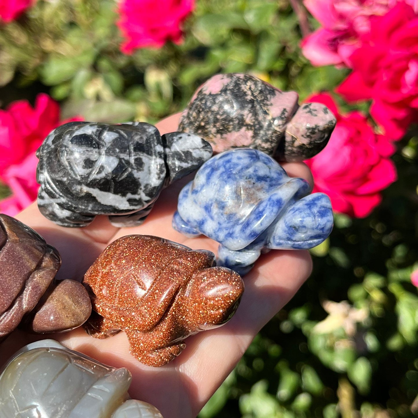 Genuine Stone Crystal Turtle Carving Natural Polished Carved Minerals Crystals ~ Stone Carved