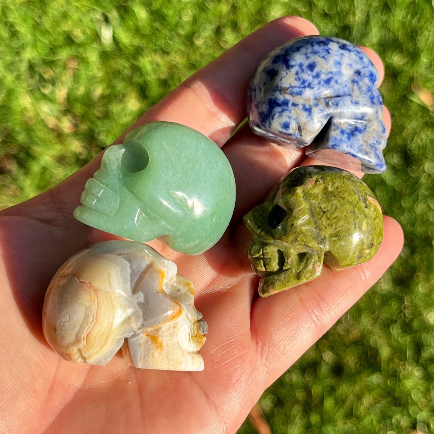 2” Crystal Mini Skull Polished Natural Carved Stone Carved Minerals ~ Human Skull Art Carving Skulls