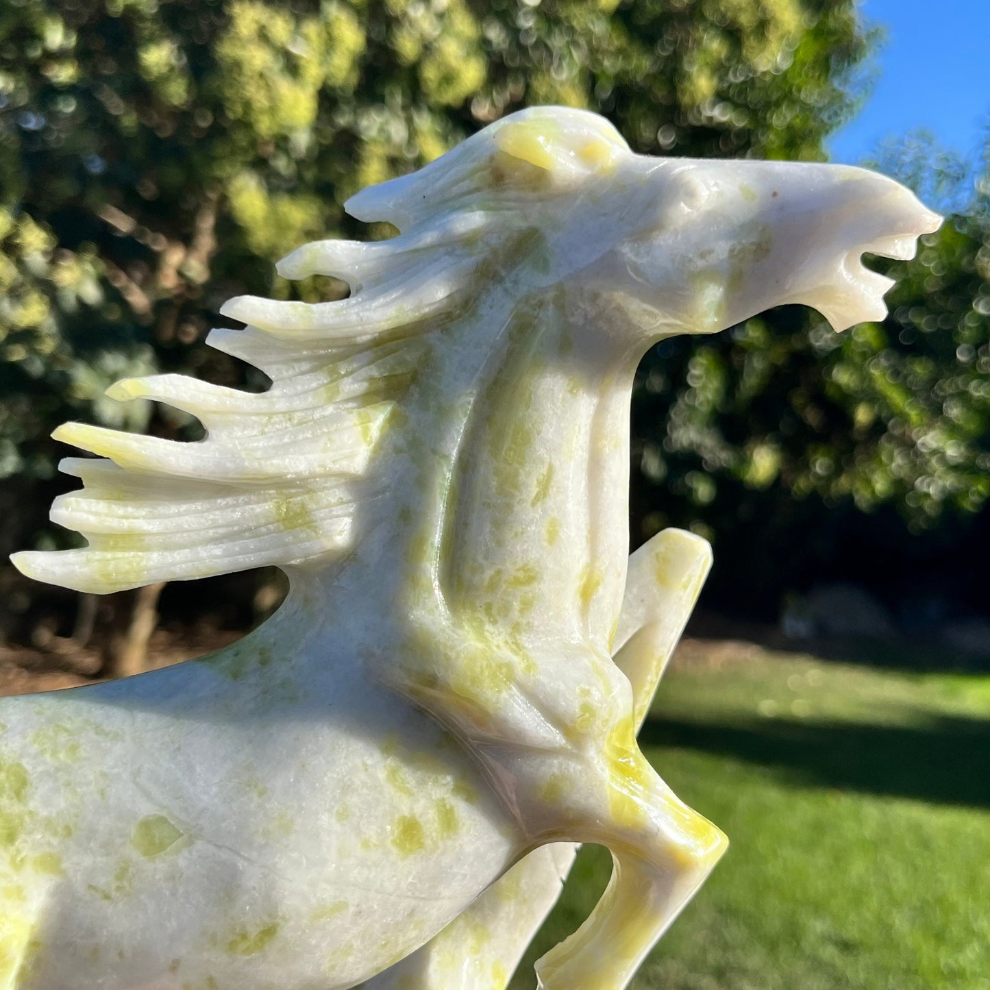 BIG XL 4lb Dushan Jade Horse | Lantian Jade White Jade Horse Carving | Statement Crystals | Horse Lover | Symbol of Endurance and Strength