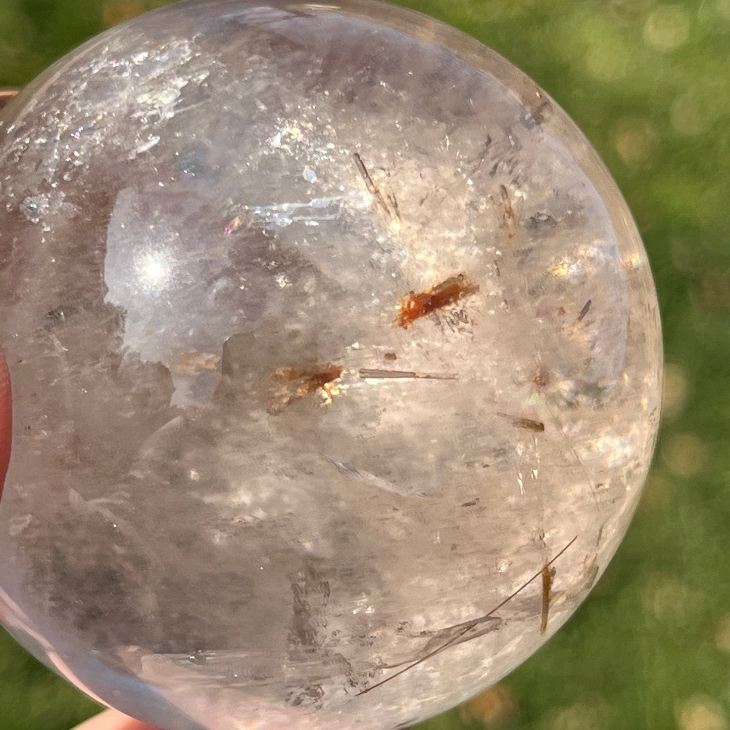 55mm Gem Grade Copper Rutile Rutilated Quartz Sphere | Copper Rutile Sphere | Rutile Sphere  | Crystal Sphere