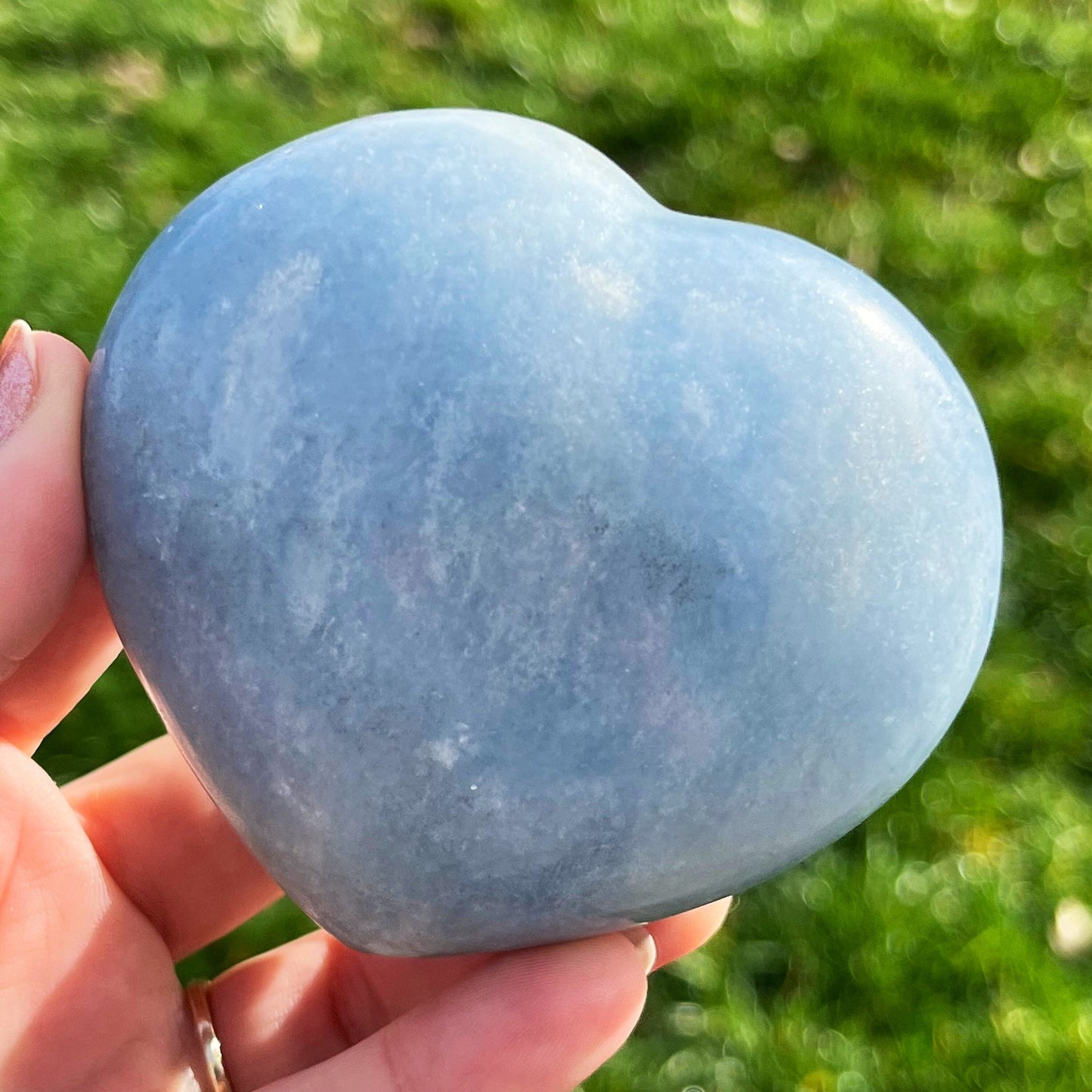 Blue Celestite Heart | Puffy Crystal Heart | Blue Crystal Heart | Large Crystal Heart