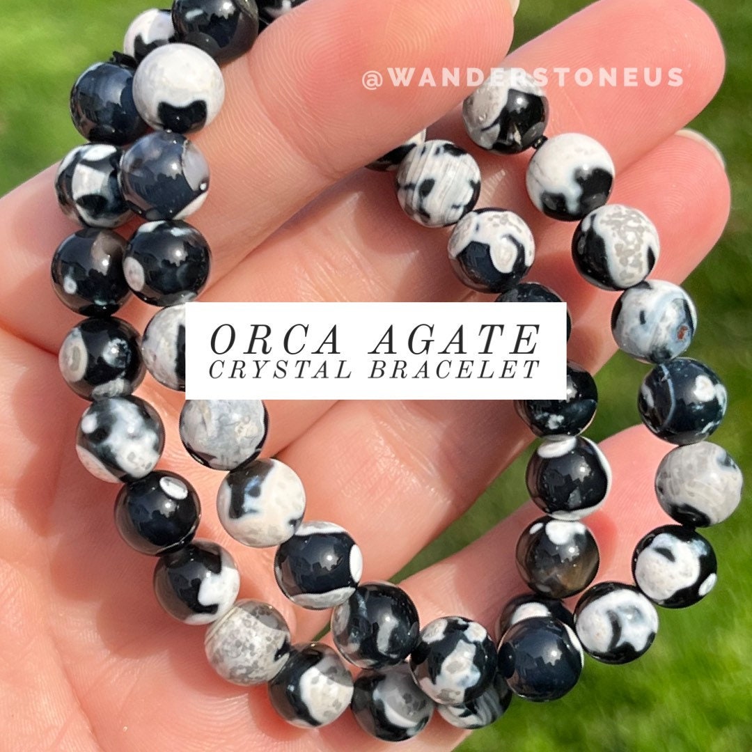 Orca Agate Crystal Bracelet | Orca Agate Beaded Bracelet
