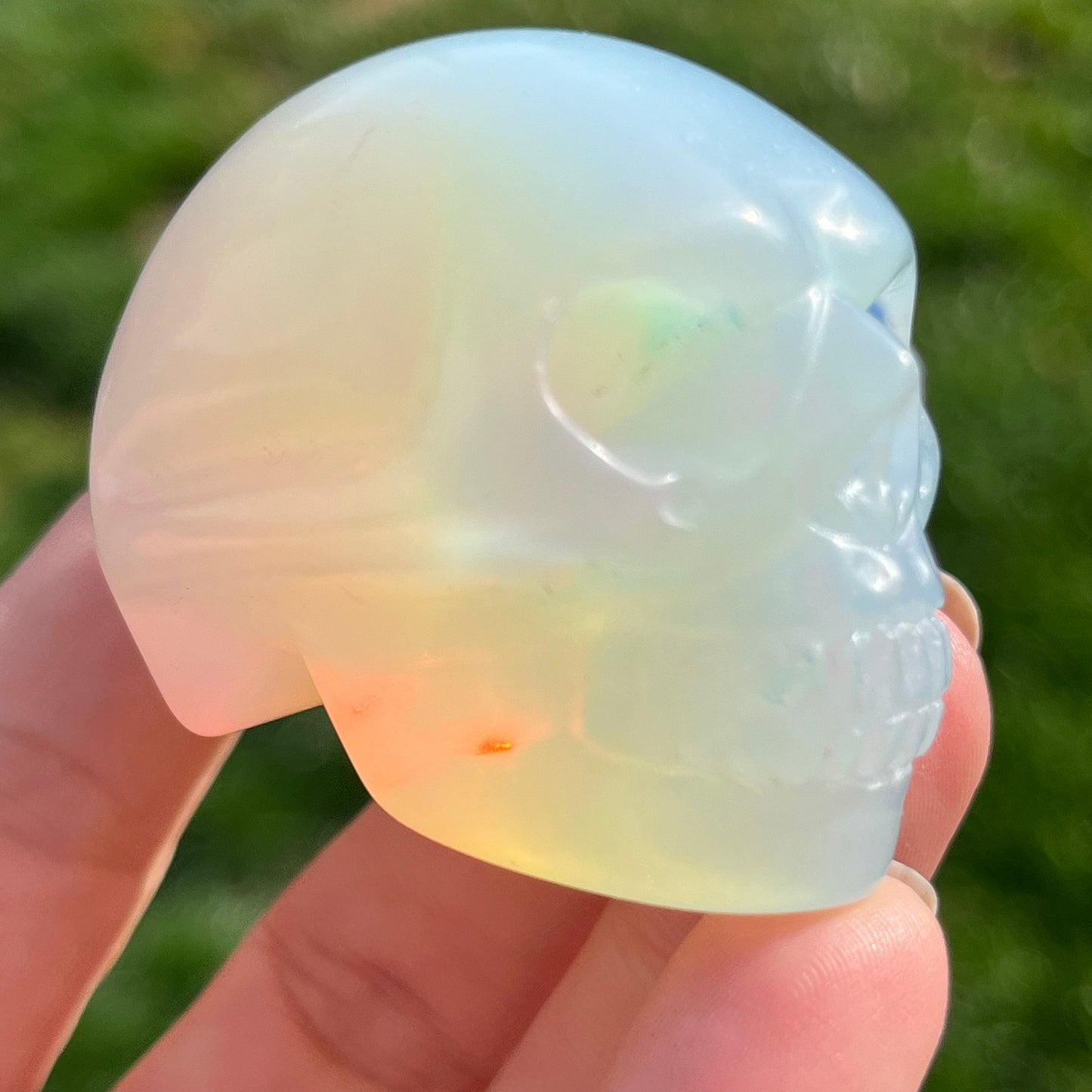 2” Crystal Mini Skull | Tigers eye skull | Opalite Skull | Moss Agate Skull | Green Aventurine Skull
