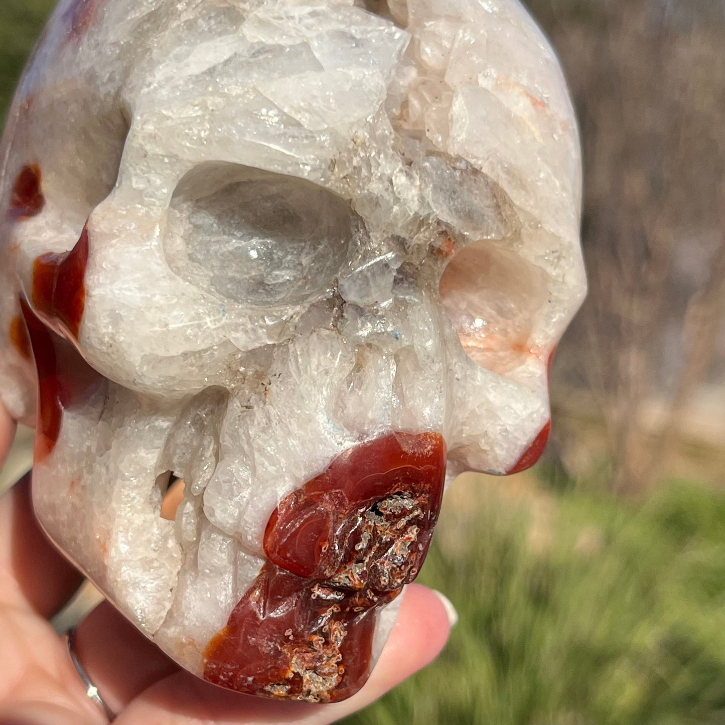 BIG 1.8lb  Carnelian Skull | Red Agate Skull | Carnelian Quartz Skull | Skull Art Carving | Human Skull Art