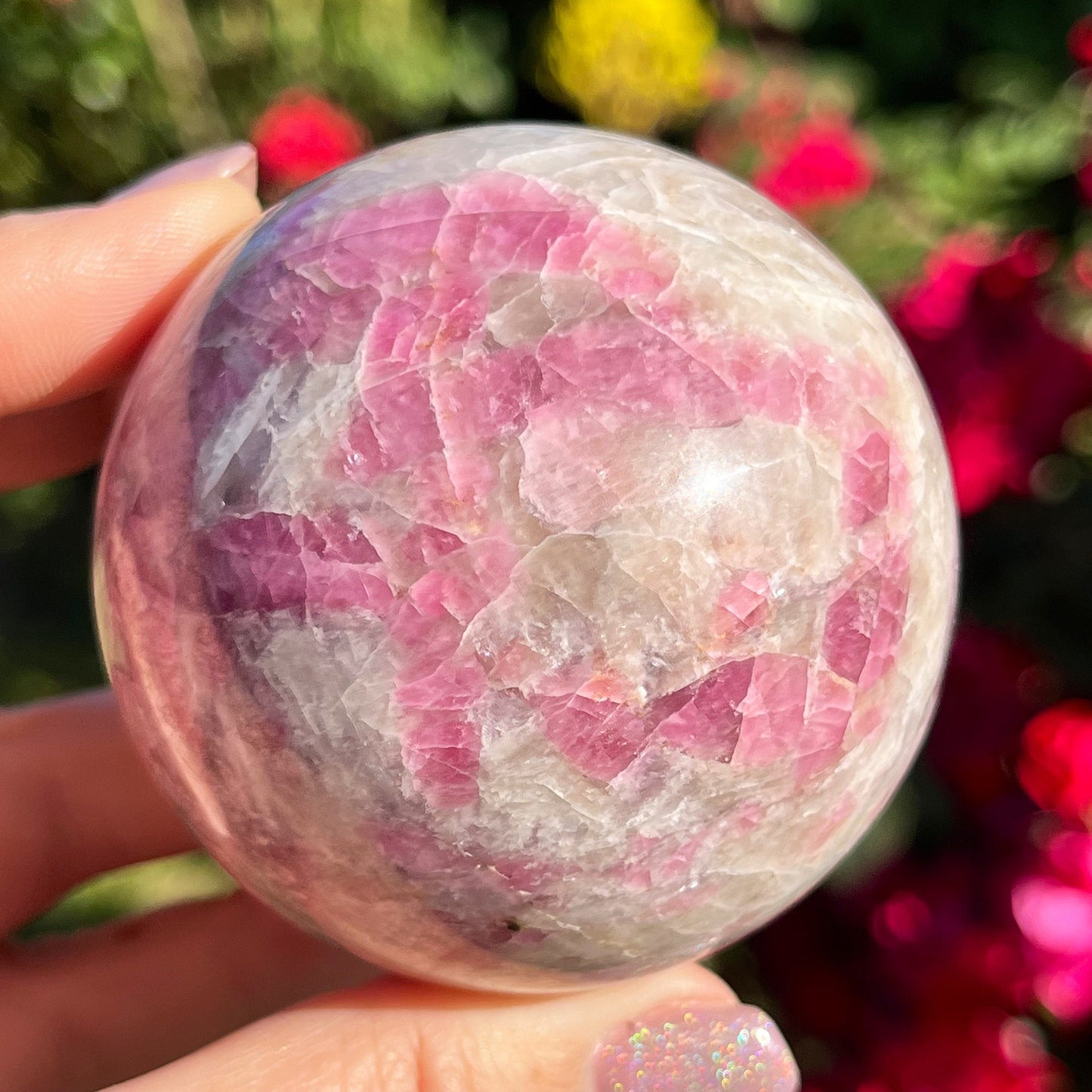 Pink Tourmaline Sphere | Pink Tourmaline Crystal | Pink Tourmaline Lepidolite Smoky Quartz PT1