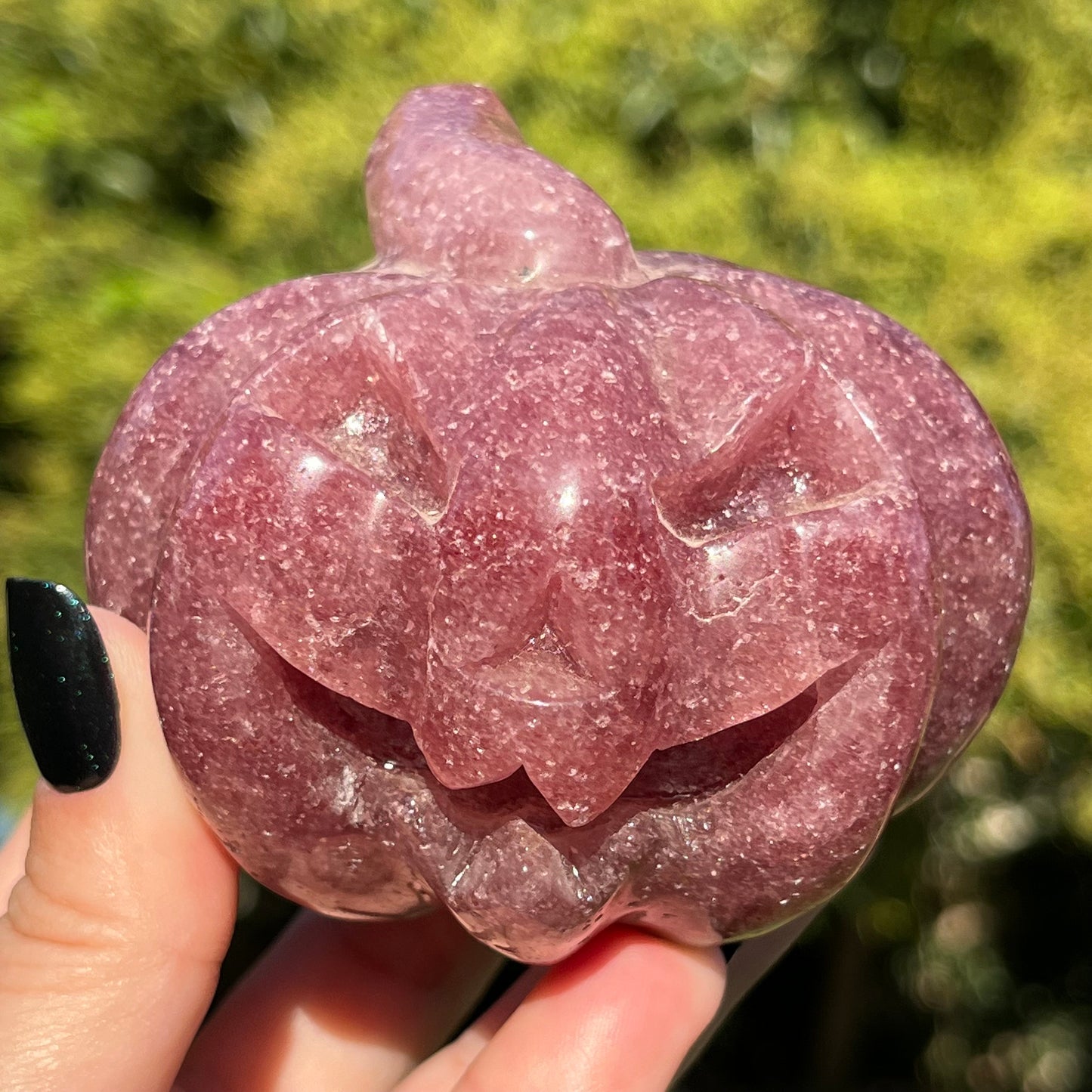 Strawberry Quartz Crystal Pumpkin | Strawberry Quartz Pumpkin | Crystal Jack-o-Lantern | Halloween Decor | Fall Decor