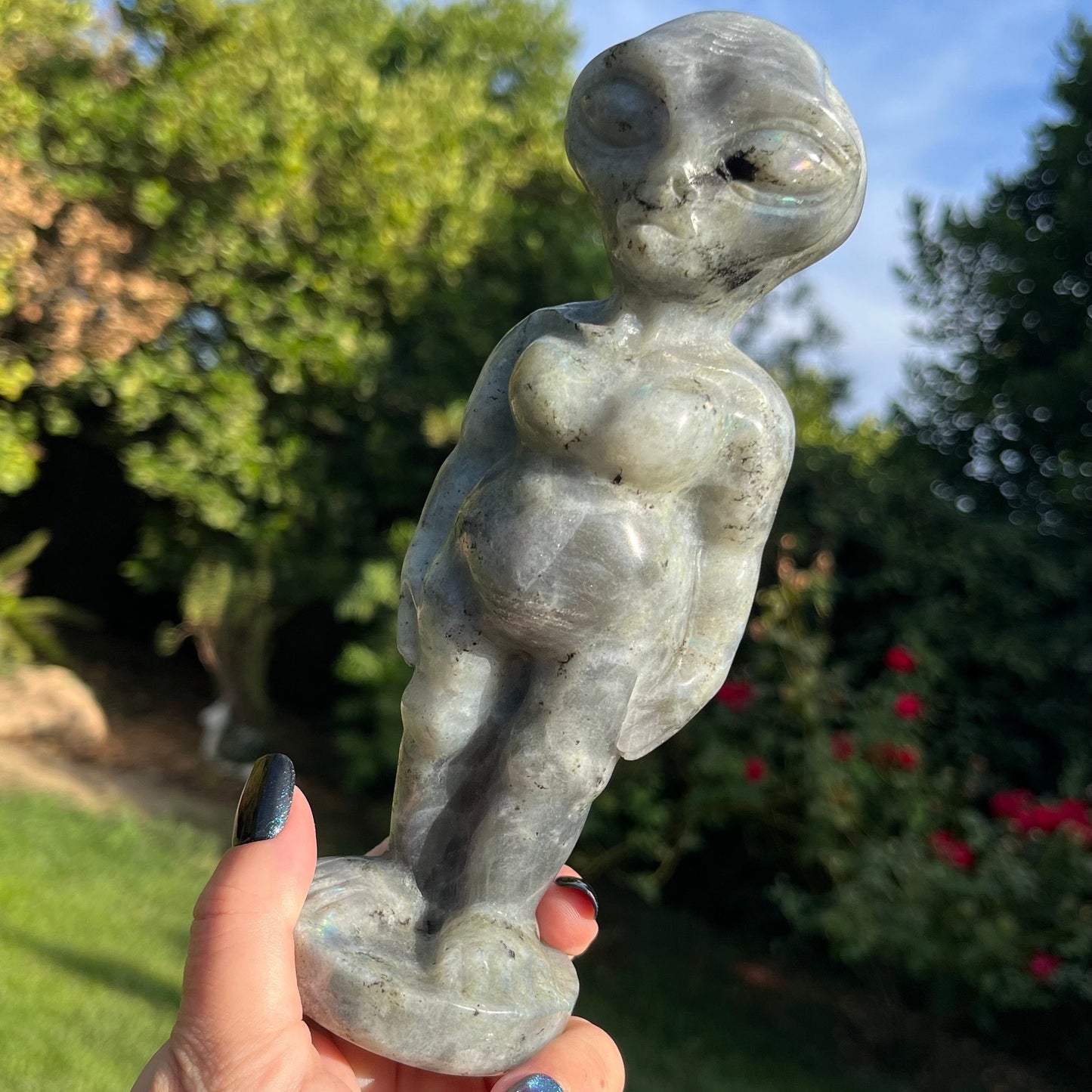 Labradorite Alien Crystal | Labradorite Carving | Alien Figurine | Alien Art | Crystal Alien | X-Files